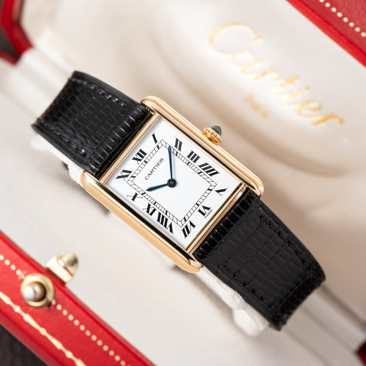Cartier Tank Louis 'Paris' Dial 18K Yellow Gold GM Ref. 78086 From 1970s