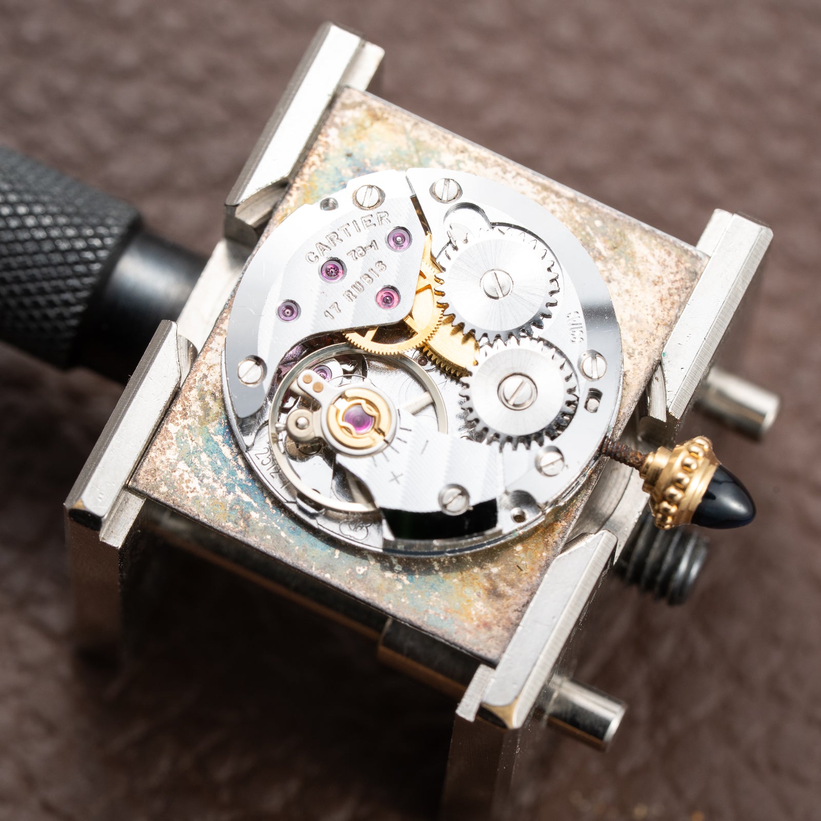 Cartier Tank Louis Paris Dial 18K Yellow Gold GM LM Ref. 78086 from 1970s