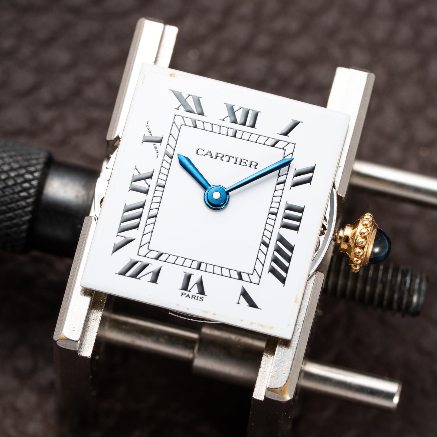 Cartier Tank Louis 'Paris' Dial 18K Yellow Gold PM Ref 78087 from 1970s