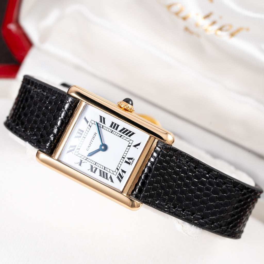 Cartier Tank Louis 'Paris' Dial 18K Yellow Gold PM Ref 78087 from 1970s