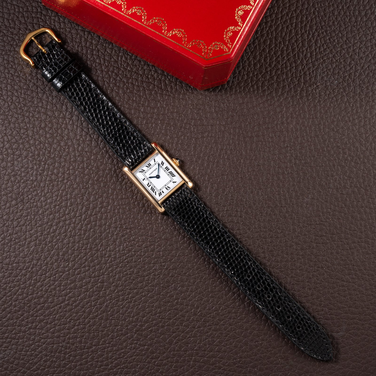 Cartier Tank Louis 'Paris' Dial 18K Yellow Gold PM Ref 78087 from 1970s