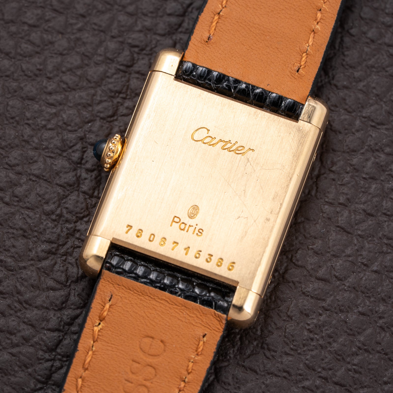 Cartier Tank Louis 'Paris' Dial 18K Yellow Gold PM Ref 78087 from 1970s