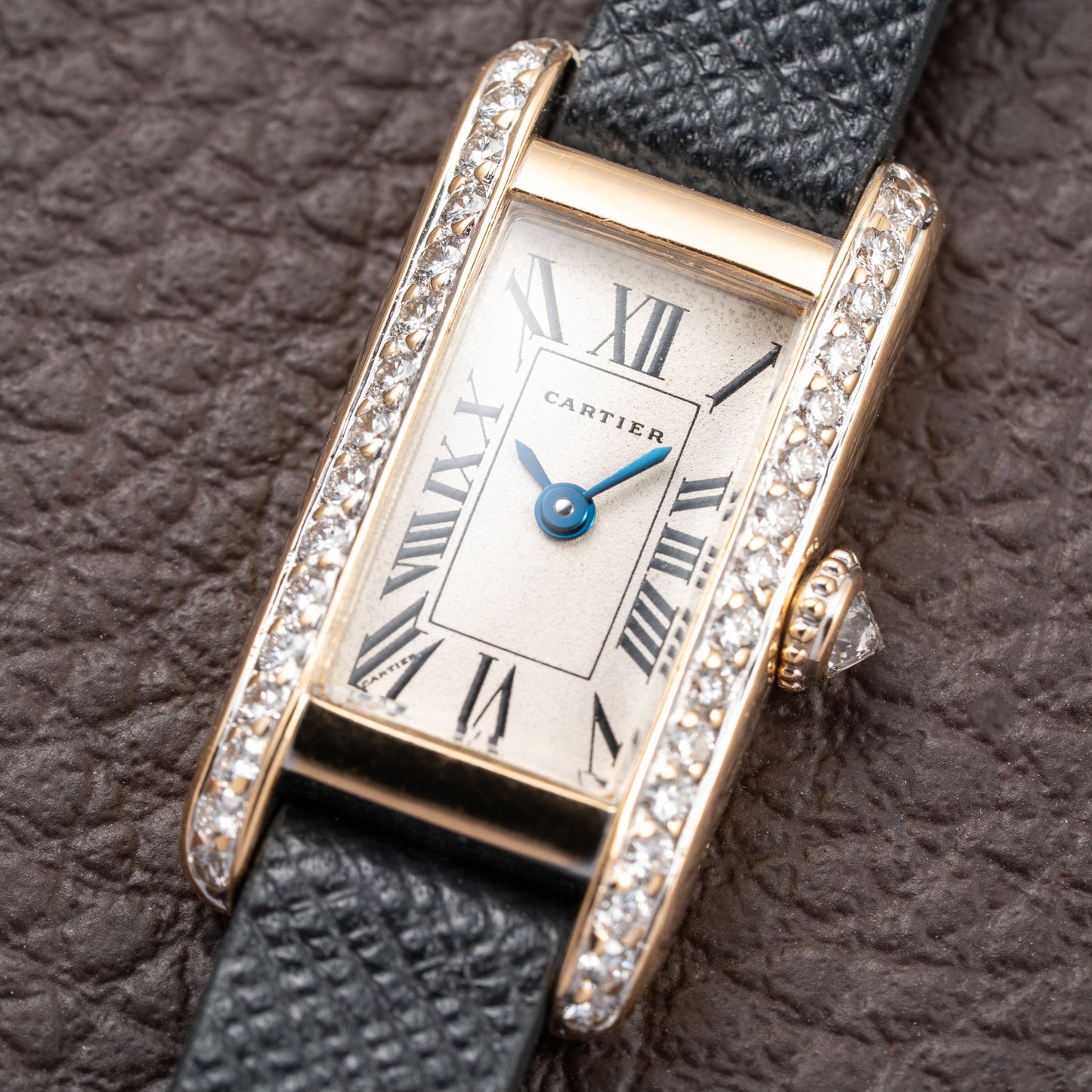 Cartier Tank Mini Allongée Factory Diamond Set Full Set 18k Yellow Gold Ref. 828004 from 1994
