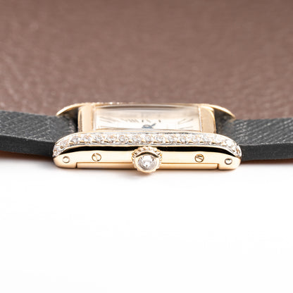 Cartier Tank Mini Allongée Factory Diamond Set Full Set 18k Yellow Gold Ref. 828004 from 1994