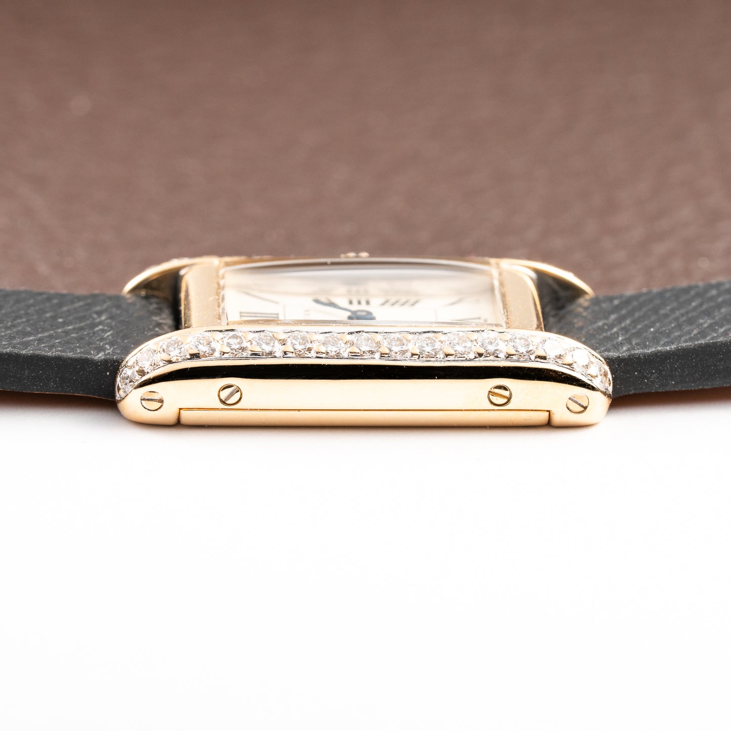 Cartier Tank Mini Allongée Factory Diamond Set Full Set 18k Yellow Gold Ref. 828004 from 1994