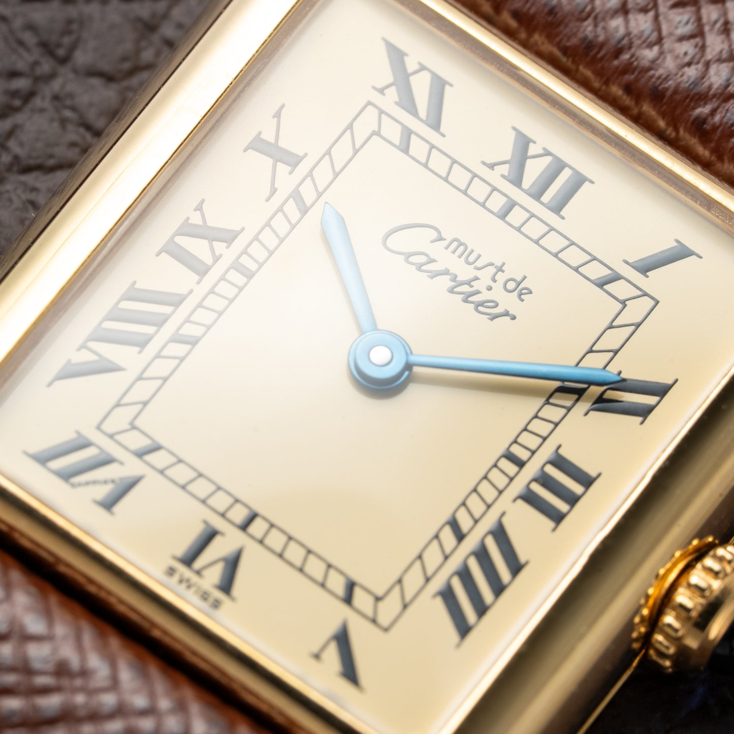 Cartier Tank Vermeil Must De Roman Lemon Dial Quartz GM Ref 1615