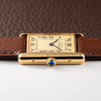 Cartier Tank Vermeil Must De Roman Lemon Dial Quartz GM Ref 1615