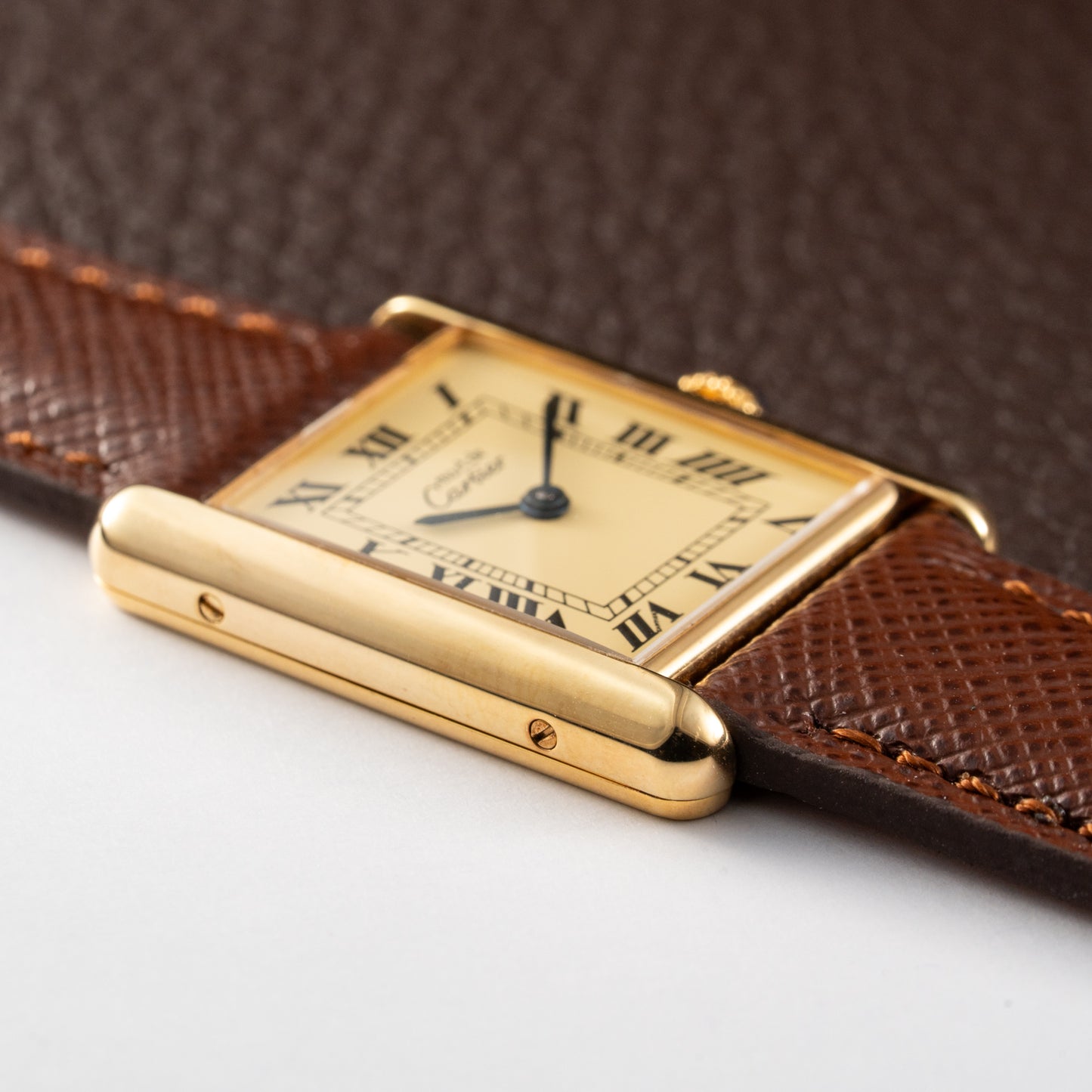 Cartier Tank Vermeil Must De Roman Lemon Dial Quartz GM Ref 1615