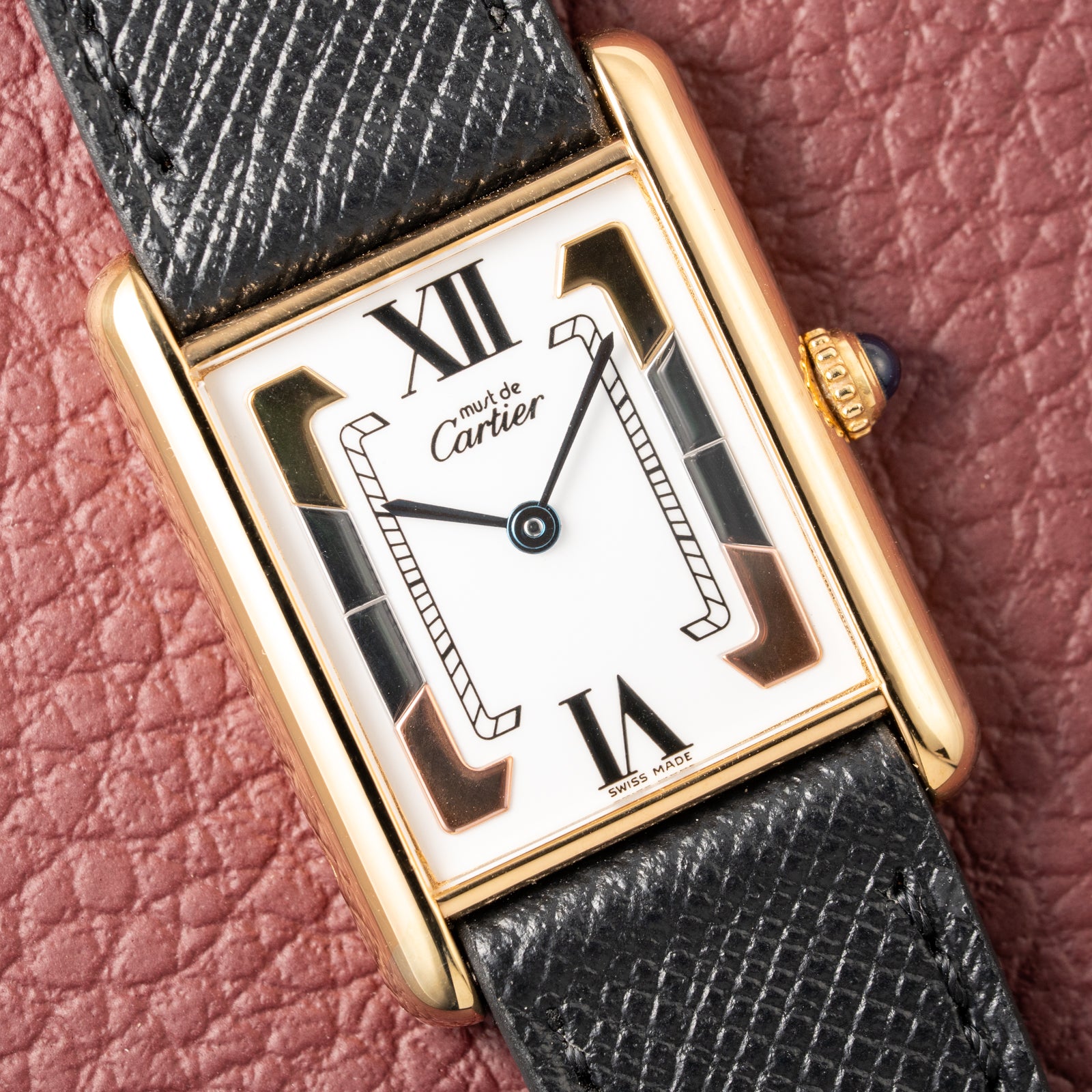 Cartier Must de Tank Vermeil Trinity Dial Reference 590005