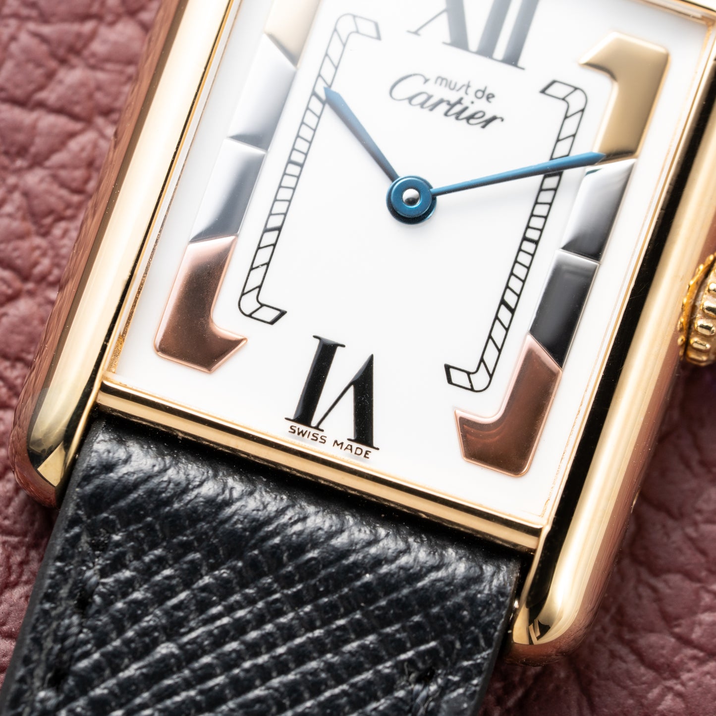 Cartier Must de Tank Vermeil Trinity Dial Reference 590005
