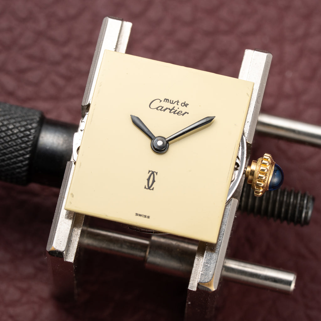 Cartier Tank Must de Lemon Dial Vermeil PM SM from 1980s
