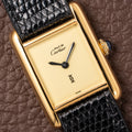 Cartier Tank Must de Lemon Dial Vermeil PM SM from 1980s