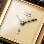 Cartier Tank Must de Lemon Dial Vermeil PM SM from 1980s