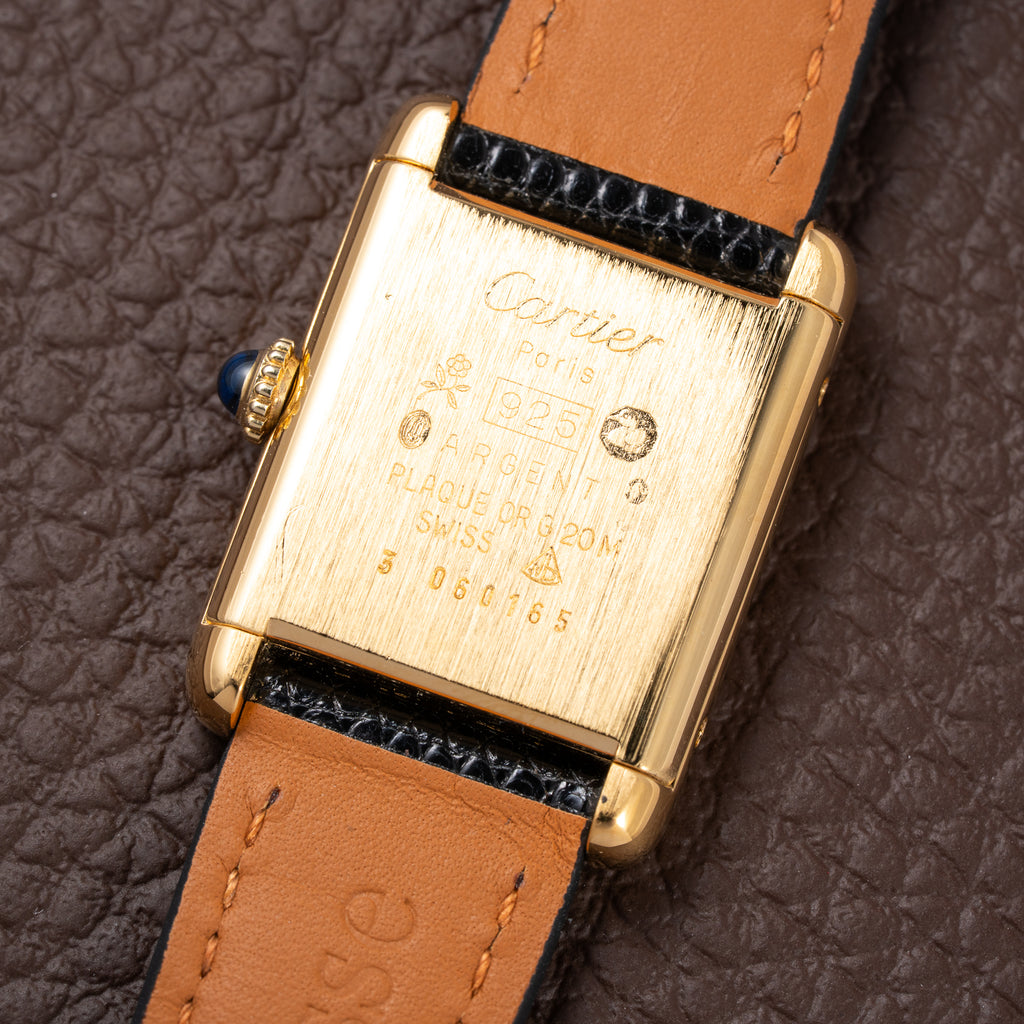 Cartier Tank Must de Lemon Dial Vermeil PM SM from 1980s