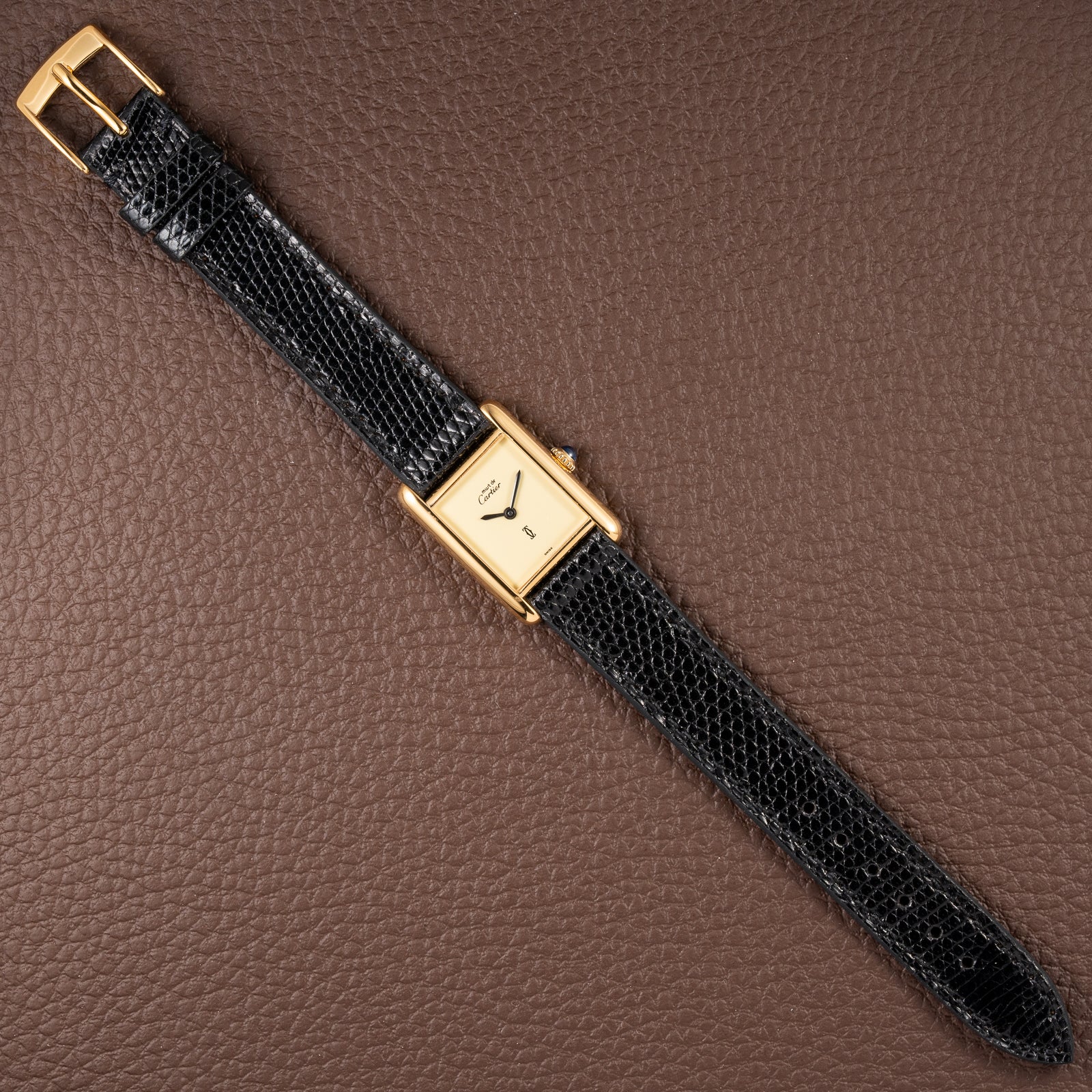 Cartier Tank Must de Lemon Dial Vermeil PM SM from 1980s
