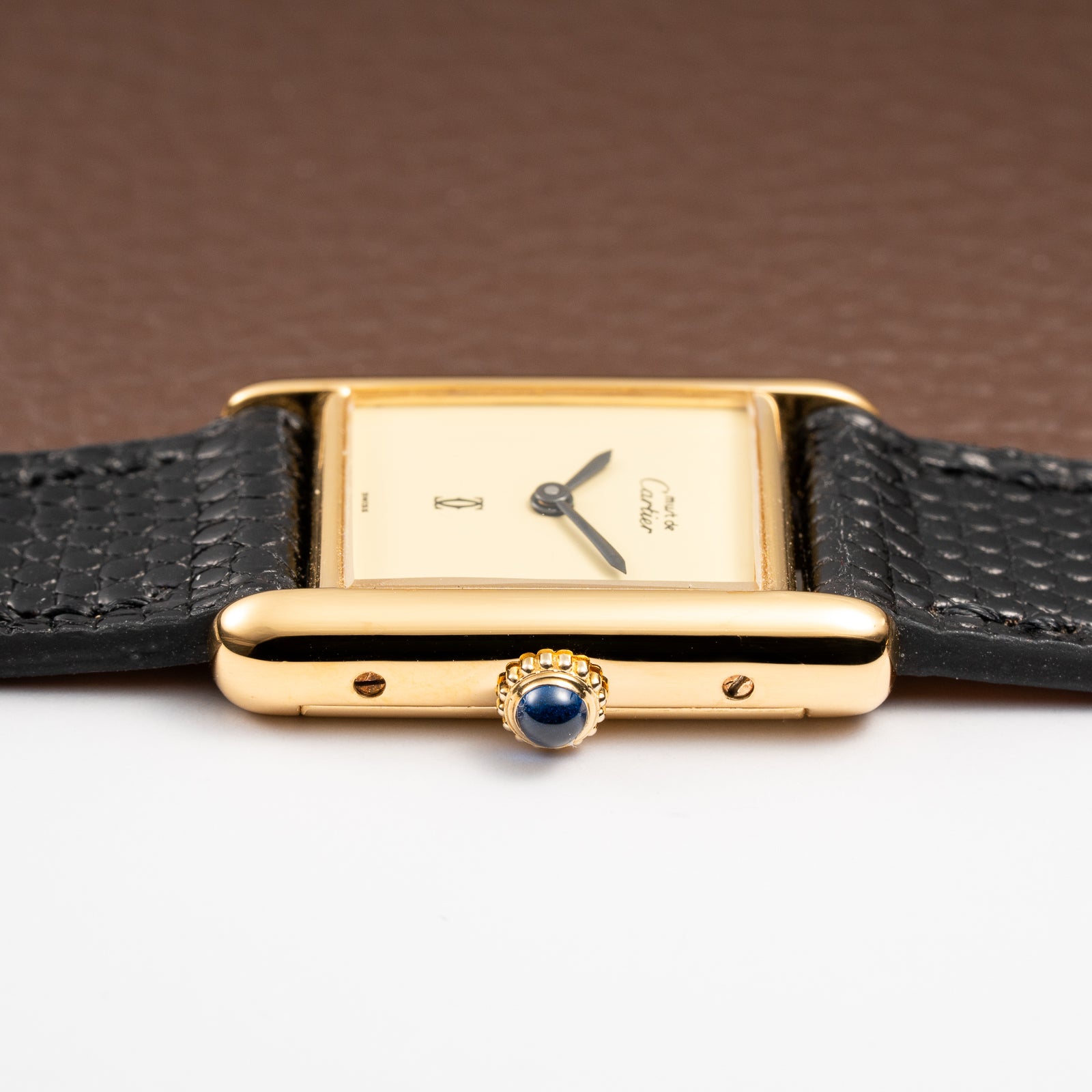 Cartier Tank Must de Lemon Dial Vermeil PM SM from 1980s