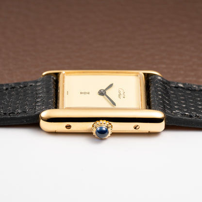 Cartier Tank Must de Lemon Dial Vermeil PM SM from 1980s