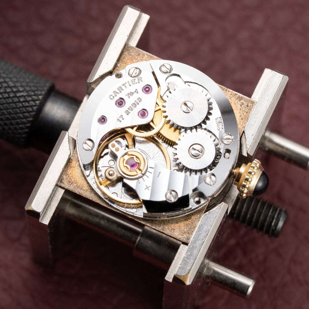 Cartier Tank Must de Vermeil ‘Turtle Shell’ Brown Wood Spider Dial PM from 1980s