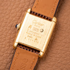 Cartier Tank Must de Vermeil ‘Turtle Shell’ Brown Wood Spider Dial PM from 1980s
