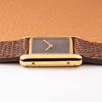 Cartier Tank Must de Vermeil ‘Turtle Shell’ Brown Wood Spider Dial PM from 1980s