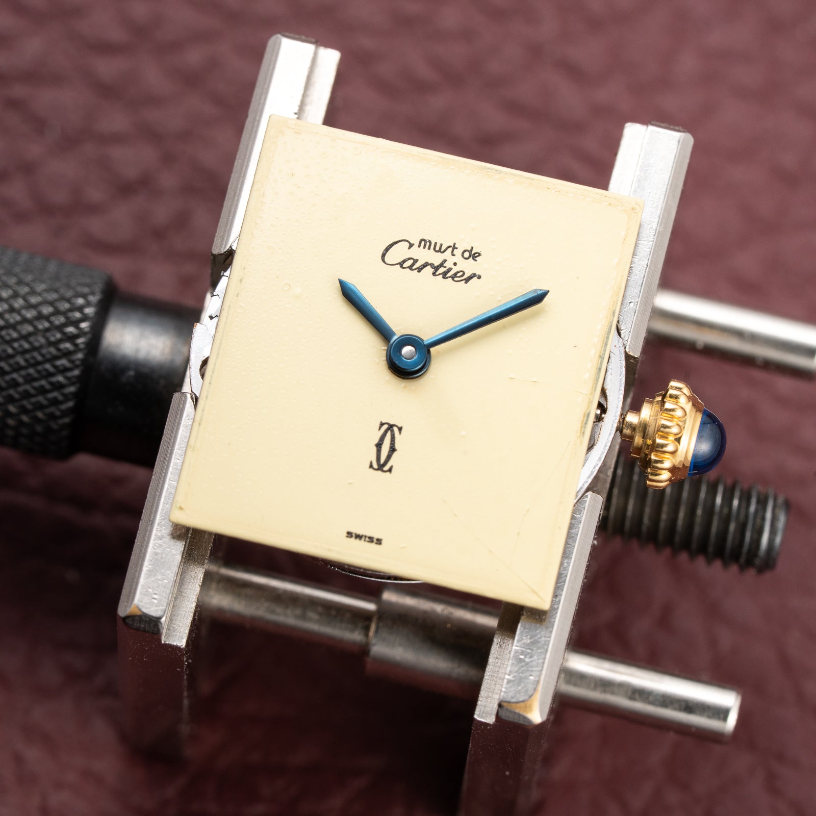 Cartier Tank Must de Lemon Dial Vermeil PM SM from 1980s