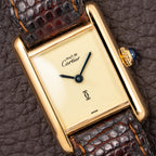 Cartier Tank Must de Lemon Dial Vermeil PM SM from 1980s