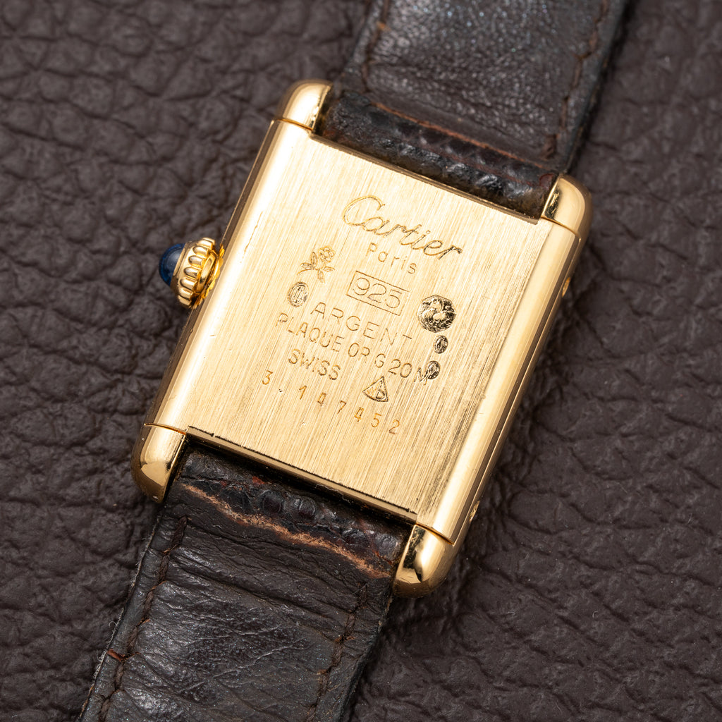 Cartier Tank Must de Lemon Dial Vermeil PM SM from 1980s