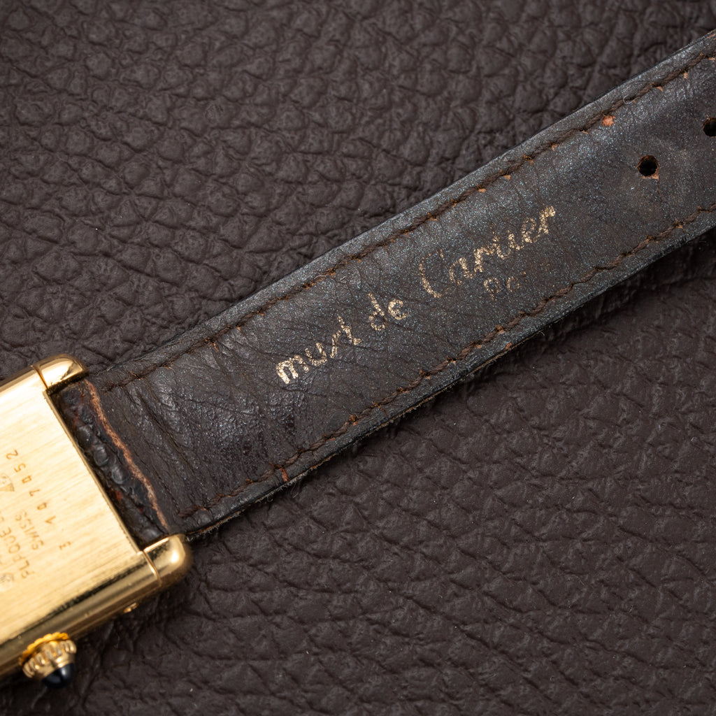 Cartier Tank Must de Lemon Dial Vermeil PM SM from 1980s