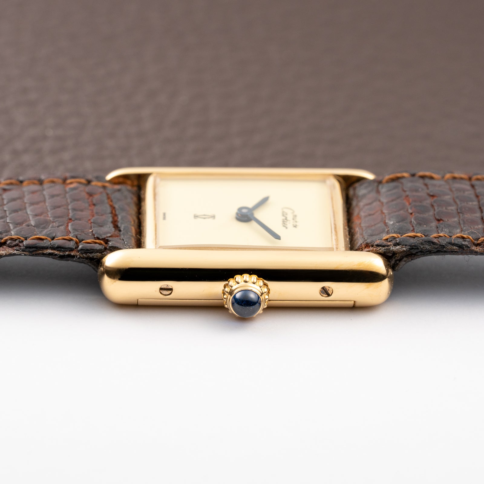 Cartier Tank Must de Lemon Dial Vermeil PM SM from 1980s