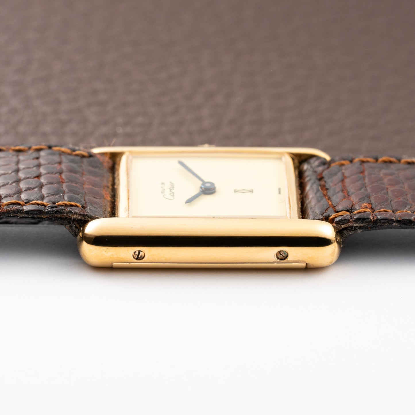 Cartier Tank Must de Lemon Dial Vermeil PM SM from 1980s
