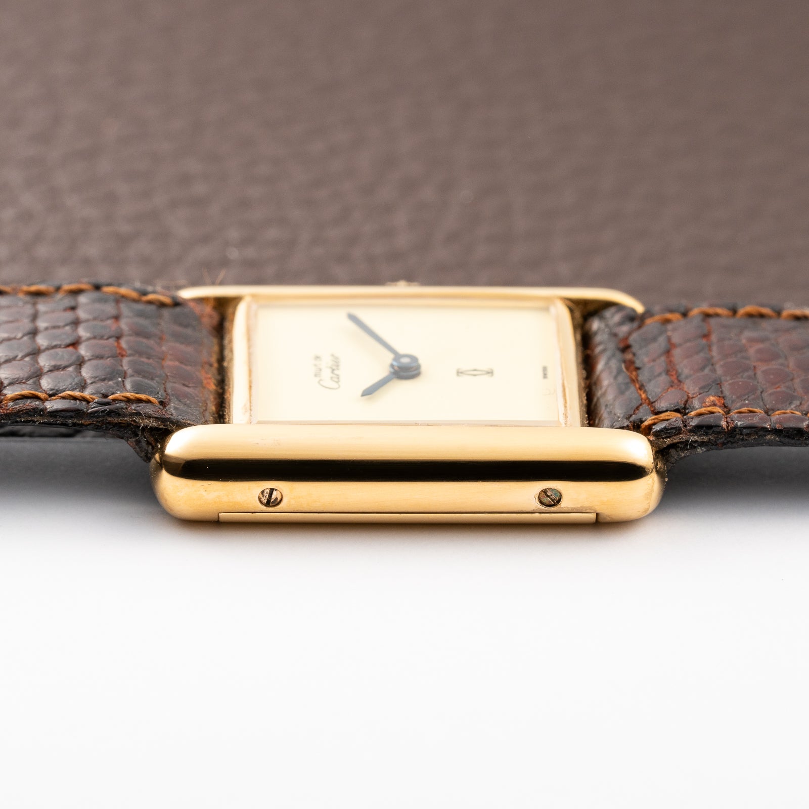 Cartier Tank Must de Lemon Dial Vermeil PM SM from 1980s