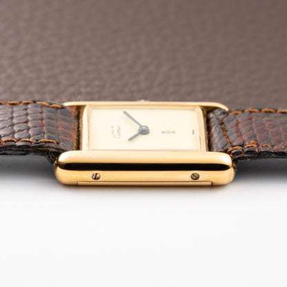 Cartier Tank Must de Lemon Dial Vermeil PM SM from 1980s