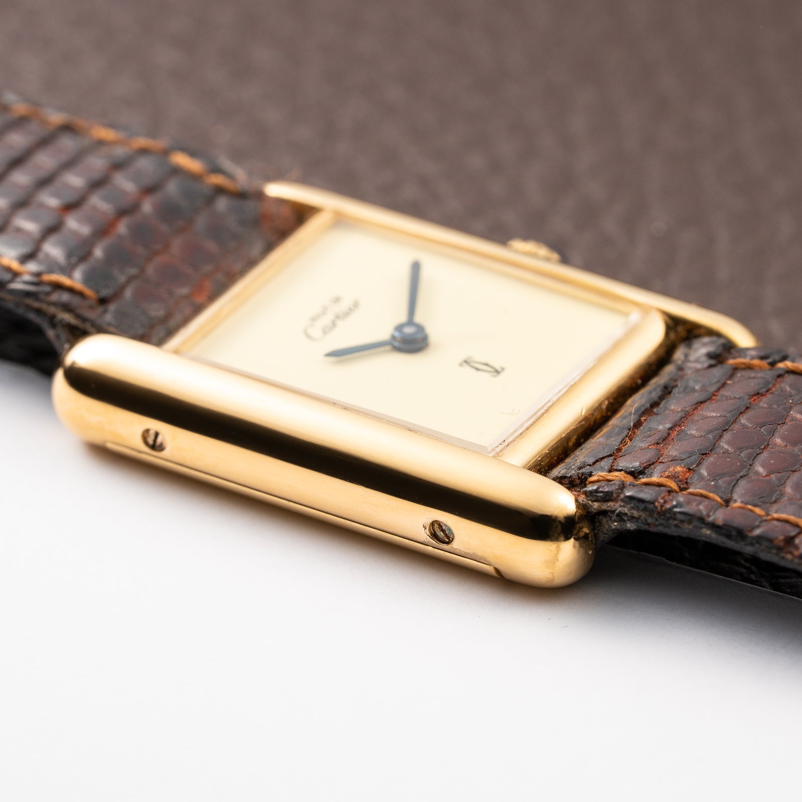 Cartier Tank Must de Lemon Dial Vermeil PM SM from 1980s