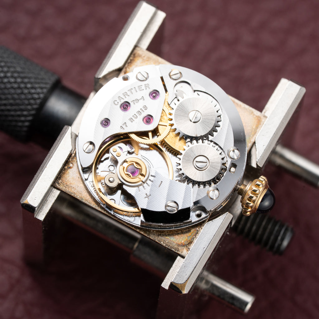 Cartier Tank Must de Vermeil ‘Turtle Shell’ Brown Wood Dial PM from 1980s