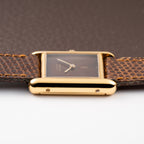 Cartier Tank Must de Vermeil ‘Turtle Shell’ Brown Wood Dial PM from 1980s