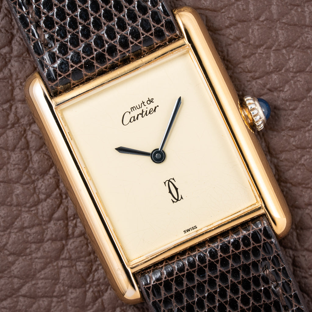 Cartier Tank Must de Vermeil Lemon Champagne Dial GM from 1990s