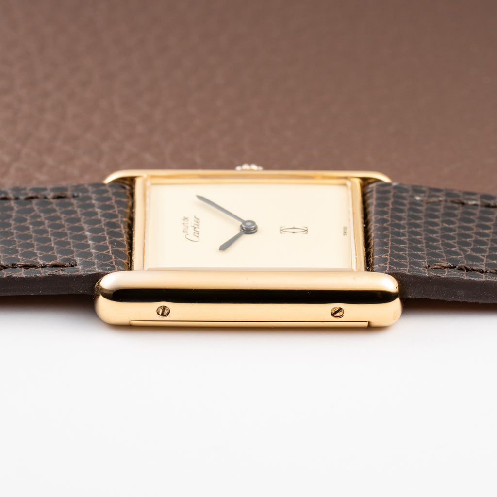 Cartier Tank Must de Vermeil Lemon Champagne Dial GM from 1990s