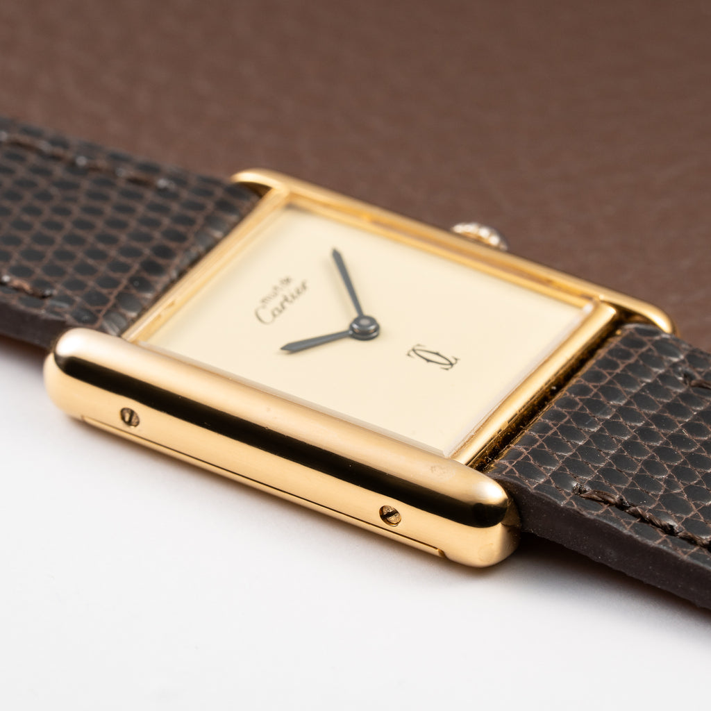 Cartier Tank Must de Vermeil Lemon Champagne Dial GM from 1990s