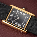 Cartier Tank Must de Black Roman Dial Vermeil GM from 1980s