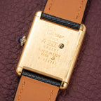 Cartier Tank Must de Black Roman Dial Vermeil GM from 1980s