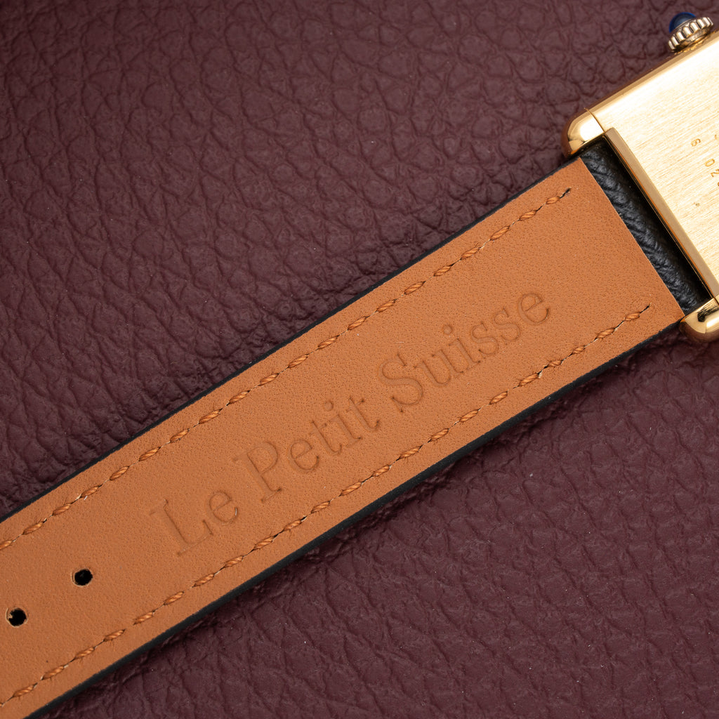 Cartier Tank Must de Black Roman Dial Vermeil GM from 1980s