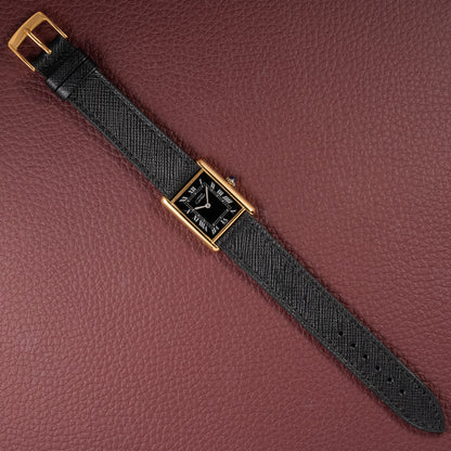 Cartier Tank Must de Black Roman Dial Vermeil GM from 1980s