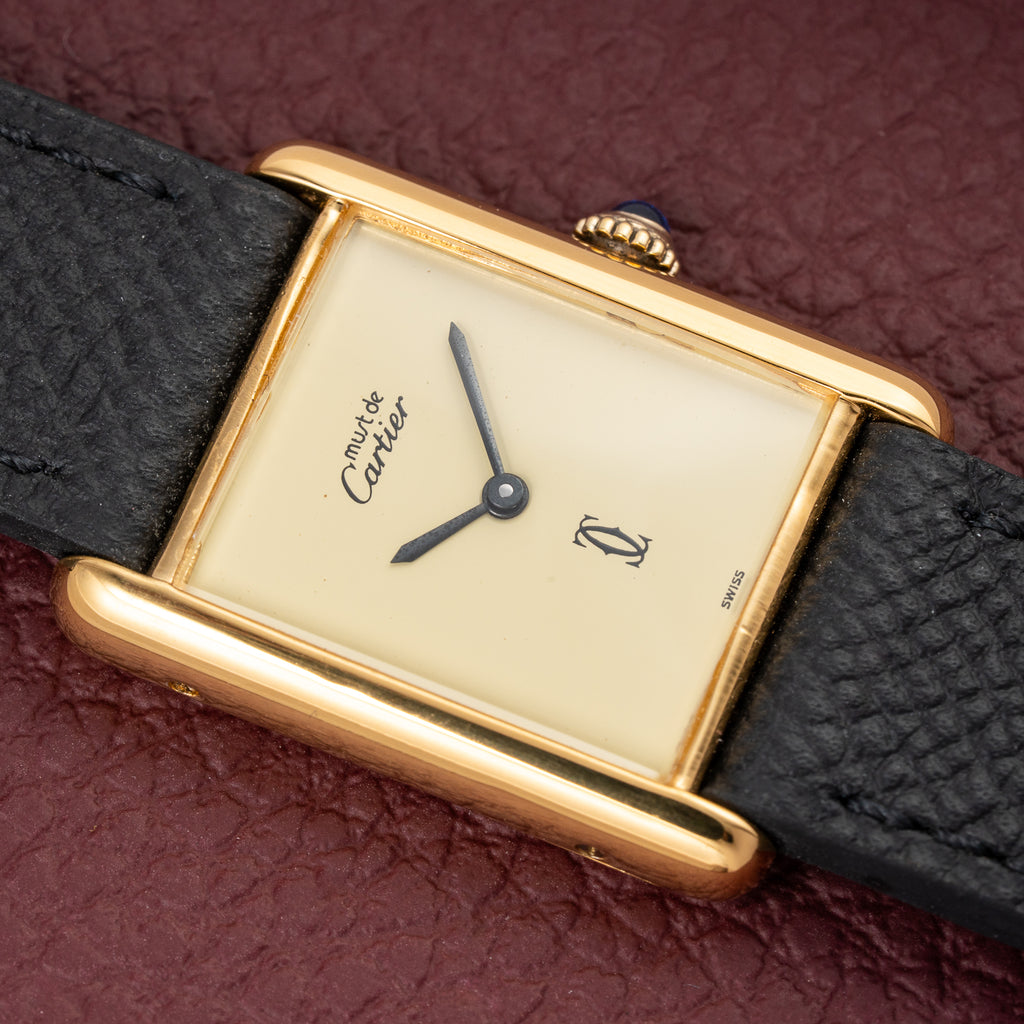 Cartier Tank Must de Vermeil Lemon Champagne Dial GM from 1990s