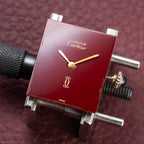 Cartier Tank Must de Vermeil Burgundy Red Dial GM from 1980s