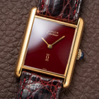 Cartier Tank Must de Vermeil Burgundy Red Dial GM from 1980s