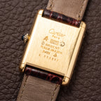 Cartier Tank Must de Vermeil Burgundy Red Dial GM from 1980s
