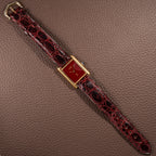 Cartier Tank Must de Vermeil Burgundy Red Dial GM from 1980s