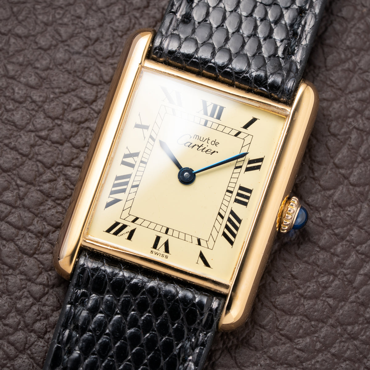 Cartier Tank Must de Vermeil Lemon Roman GM from 1980s