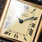 Cartier Tank Must de Vermeil Lemon Roman GM from 1980s
