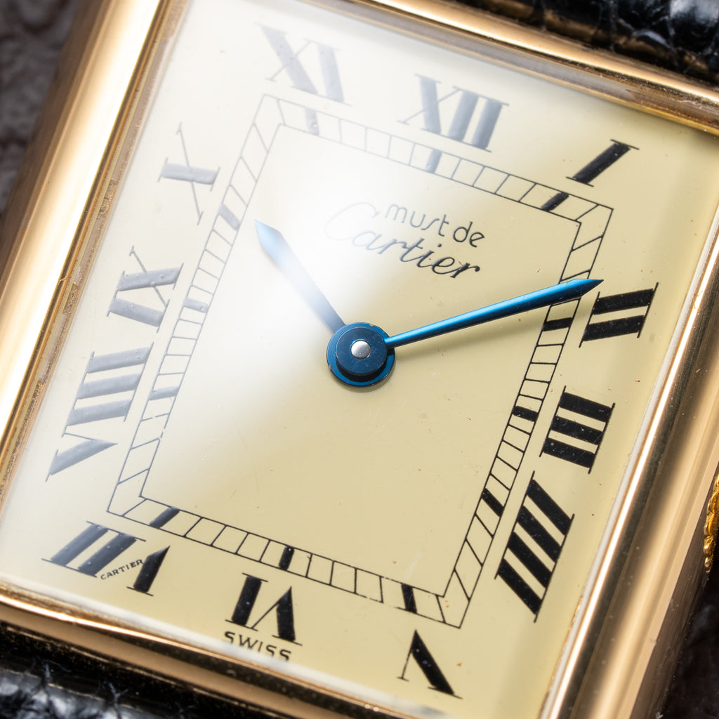Cartier Tank Must de Vermeil Lemon Roman GM from 1980s